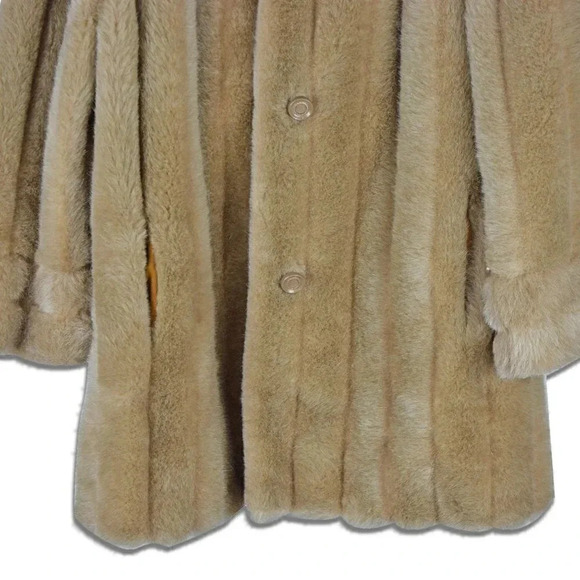 VINTAGE RICE FAUX FUR MAR-DEL WOMENS COAT - Picture 11 of 14